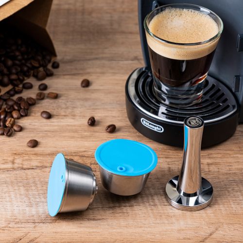 Refillable Stainless Steel Metal Reusable Dolce Gusto Capsule Silicone Cover
