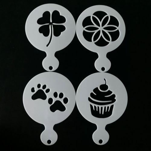 4pcs set Cupcake Dog Paw Coffee Stencil