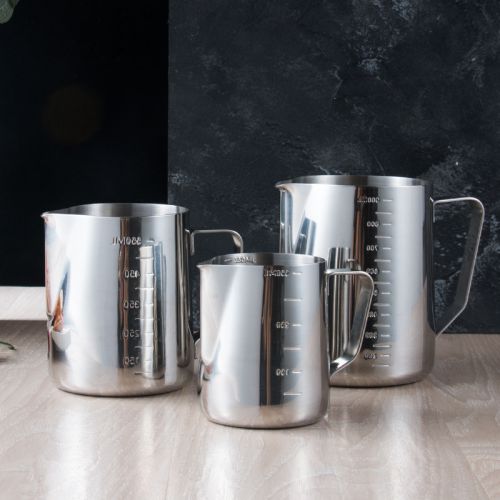 Stainless Steel Frothing Coffee Pitcher Pull Flower Cup