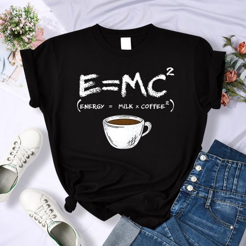 Energy Milk Coffee T-Shirt Women Creativity Tee