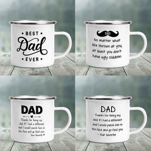 Dad Print Funny Enamel Creative Coffee Cups