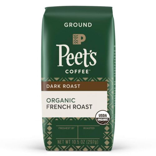 PEET'S COFFEE ORGANIC FRENCH ROAST, DARK ROAST WHOLE BEAN COFFEE, 18 OZ