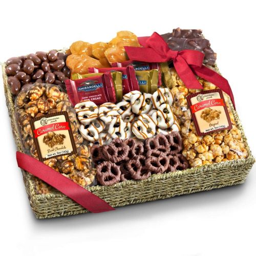 A Gift Inside Chocolate Caramel and Crunch Grand Gift Basket for Christmas, Chocolate Crunch, 1 Count