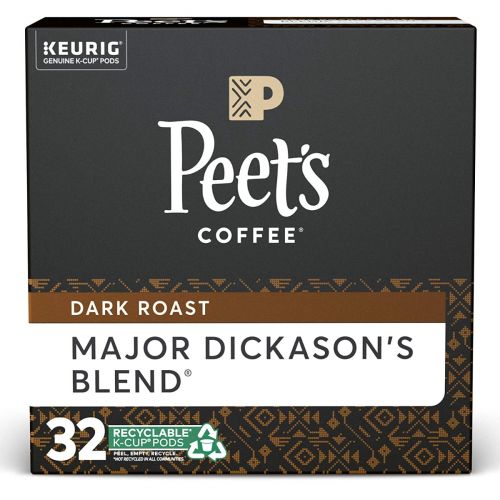 Peet’s Coffee Major Dickason's Blend K-Cup Coffee Pods for Keurig Brewers, Dark Roast, 32 Pods