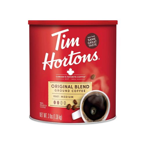 TIM HORTONS ORIGINAL BLEND, MEDIUM ROAST GROUND COFFEE, 100% ARABICA, 48 OUNCE CANISTER