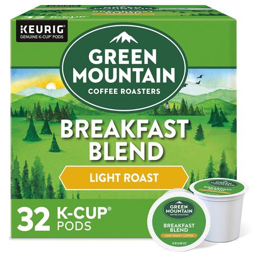 Green Mountain Coffee Roasters Breakfast Blend, Single-Serve Keurig K-Cup Pods, Light Roast Coffee, 32 Count